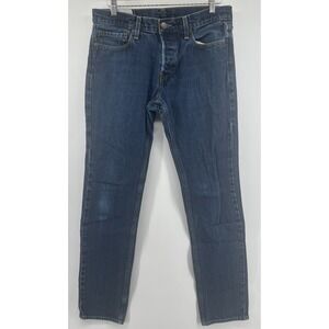 Hollister Skinny Button Fly Jeans Tagged 32/34 Measure 33/33.5 Mid Wash Mens